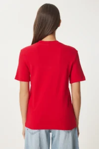 Happiness İstanbul Women Rejection Cotton Basic Knitting T-Shirt - Image 7
