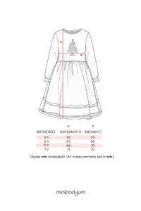 Minipodyum Satin Detailed with pompom Girls' New year her dress - Image 8