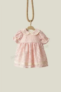 penu baby kids Pink ÇİÇEK Patterned Cotton embroidery Girls' Dress - Image 5