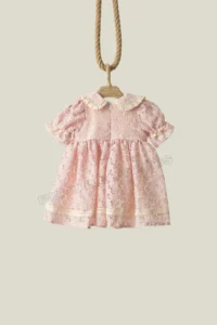 penu baby kids Pink ÇİÇEK Patterned Cotton embroidery Girls' Dress - Image 6