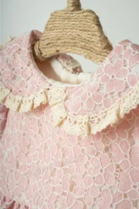 penu baby kids Pink ÇİÇEK Patterned Cotton embroidery Girls' Dress - Image 8
