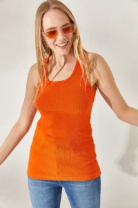 Olalook Women Orange LONG Camisole Tank Top - Image 2