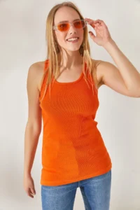 Olalook Women Orange LONG Camisole Tank Top - Image 3