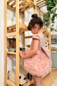 penu baby kids Powder Pink Tutu Short Sleeve Baby Girl Dress - Princess - Image 3
