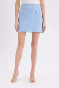 DeFacto A-Line Normal Waist Lined Tweed Mini Skirt 25SP - Image 5
