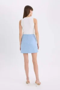 DeFacto A-Line Normal Waist Lined Tweed Mini Skirt 25SP - Image 7