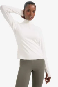 DeFactoFit Slim Fit Stand-up Collar Athlete Long Sleeve Heavy Fabric T-Shirt - Image 5