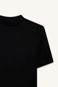 DeFacto Regular Fit Half Turtleneck Ribbed Camisole Short Sleeve T-Shirt - Image 2
