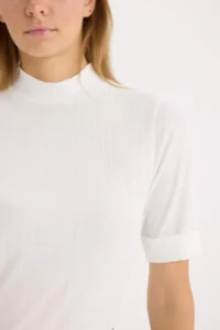 DeFacto Regular Fit Half Turtleneck Ribbed Camisole Short Sleeve T-Shirt - Image 5