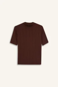 DeFacto Regular Fit Half Turtleneck Ribbed Camisole Short Sleeve T-Shirt