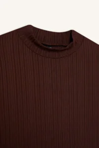 DeFacto Regular Fit Half Turtleneck Ribbed Camisole Short Sleeve T-Shirt - Image 2