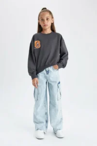 DeFacto Girl's Garfield Crew Neck Sweatshirt B1508a823au - Image 2