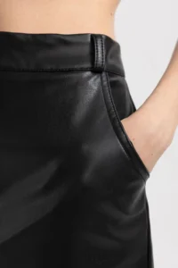 DeFacto Coool A Cut Faux Leather Mini Skirt B2859ax23wn - Image 6