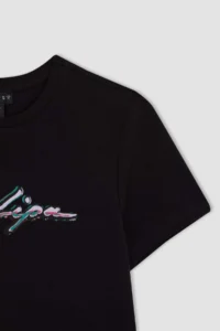 DeFacto Cool Dua Lipa Fitted Ribbed Short Sleeve T-Shirt - Image 7