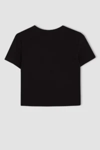DeFacto Cool Dua Lipa Fitted Ribbed Short Sleeve T-Shirt - Image 8