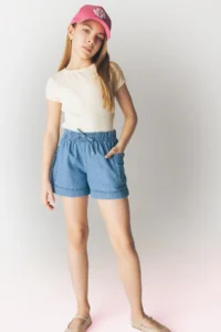 DeFacto Girl's Slim Fit Narrow Cut Crew Neck Basic Plain Ribbed Camisole Short Sleeve T-Shirt - Image 2