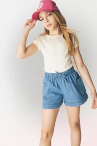 DeFacto Girl's Slim Fit Narrow Cut Crew Neck Basic Plain Ribbed Camisole Short Sleeve T-Shirt - Image 3