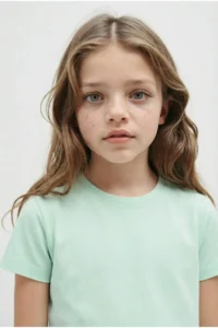 DeFacto Slim Fit Narrow Cut Crew Neck Ribbed Basic Plain Short Sleeve T-Shirt Girl Child - Image 5