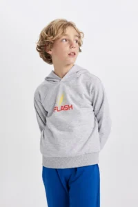 DeFacto Boy's The Flash Hooded Thick Sweatshirt B3589a823wn - Image 3