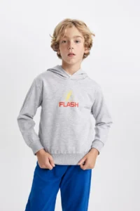 DeFacto Boy's The Flash Hooded Thick Sweatshirt B3589a823wn - Image 4