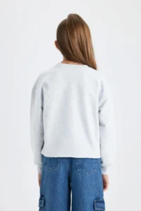 DeFacto Girl's Crop Crew Neck Sweatshirt B3708a823au - Image 5