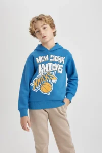 DeFacto Boy's Nba New York Knicks Hooded Thick Sweatshirt B4793a823wn - Image 3