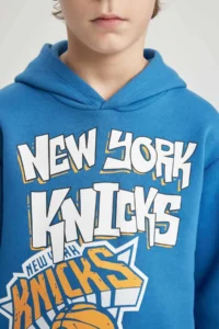 DeFacto Boy's Nba New York Knicks Hooded Thick Sweatshirt B4793a823wn - Image 5