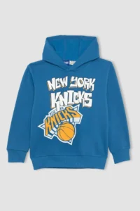 DeFacto Boy's Nba New York Knicks Hooded Thick Sweatshirt B4793a823wn - Image 7