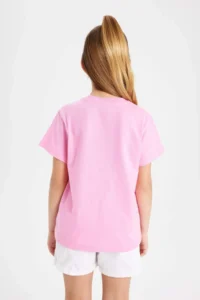 DeFacto Girl's Crew Neck Printed Short Sleeve T-Shirt - Image 5