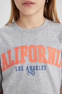 DeFacto Girl's Crew Neck Printed Short Sleeve T-Shirt - Image 5