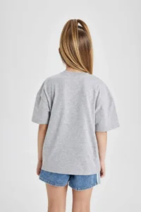 DeFacto Girl's Crew Neck Printed Short Sleeve T-Shirt - Image 6