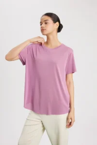 DeFacto Fit Oversize Modal Crew Neck Athlete Short Sleeve T-Shirt B5536ax24sp