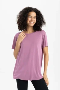 DeFacto Fit Oversize Modal Crew Neck Athlete Short Sleeve T-Shirt B5536ax24sp - Image 4