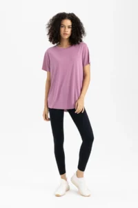 DeFacto Fit Oversize Modal Crew Neck Athlete Short Sleeve T-Shirt B5536ax24sp - Image 5