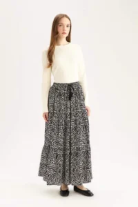 DeFacto Waist Elastic Patterned Kilos Maxi Skirt - Image 3