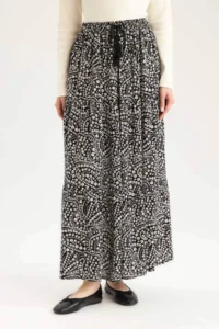 DeFacto Waist Elastic Patterned Kilos Maxi Skirt - Image 4