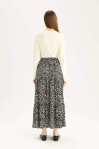 DeFacto Waist Elastic Patterned Kilos Maxi Skirt - Image 6