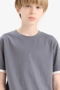 DeFacto Boy's Crew Neck Basic Plain Short Sleeve T-Shirt B5928a825sm - Image 4