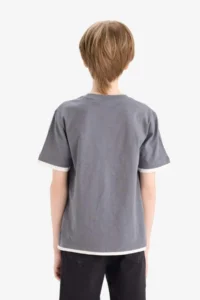 DeFacto Boy's Crew Neck Basic Plain Short Sleeve T-Shirt B5928a825sm - Image 6