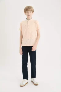 DeFacto Crew Neck Pique Short Sleeve T-Shirt Boy - Image 2