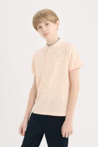 DeFacto Crew Neck Pique Short Sleeve T-Shirt Boy - Image 3