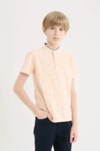 DeFacto Crew Neck Pique Short Sleeve T-Shirt Boy - Image 4