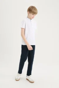 DeFacto Boy's Crew Neck Pique Short Sleeve Polo T-Shirt - Image 2