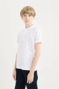 DeFacto Boy's Crew Neck Pique Short Sleeve Polo T-Shirt - Image 3