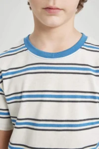 DeFacto Crew Neck Striped Short Sleeve T-Shirt Boy - Image 5