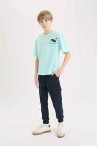 DeFacto Oversize Wide Fit Crew Neck Printed Short Sleeve T-Shirt Boy - Image 2