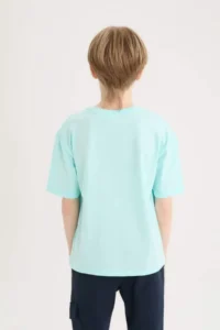DeFacto Oversize Wide Fit Crew Neck Printed Short Sleeve T-Shirt Boy - Image 6