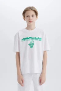 DeFacto Oversize Wide Fit Crew Neck Printed Short Sleeve T-Shirt Boy - Image 3