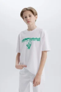 DeFacto Oversize Wide Fit Crew Neck Printed Short Sleeve T-Shirt Boy - Image 4