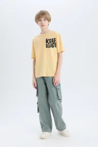 DeFacto Oversize Wide Fit Crew Neck Printed Short Sleeve T-Shirt Boy - Image 2